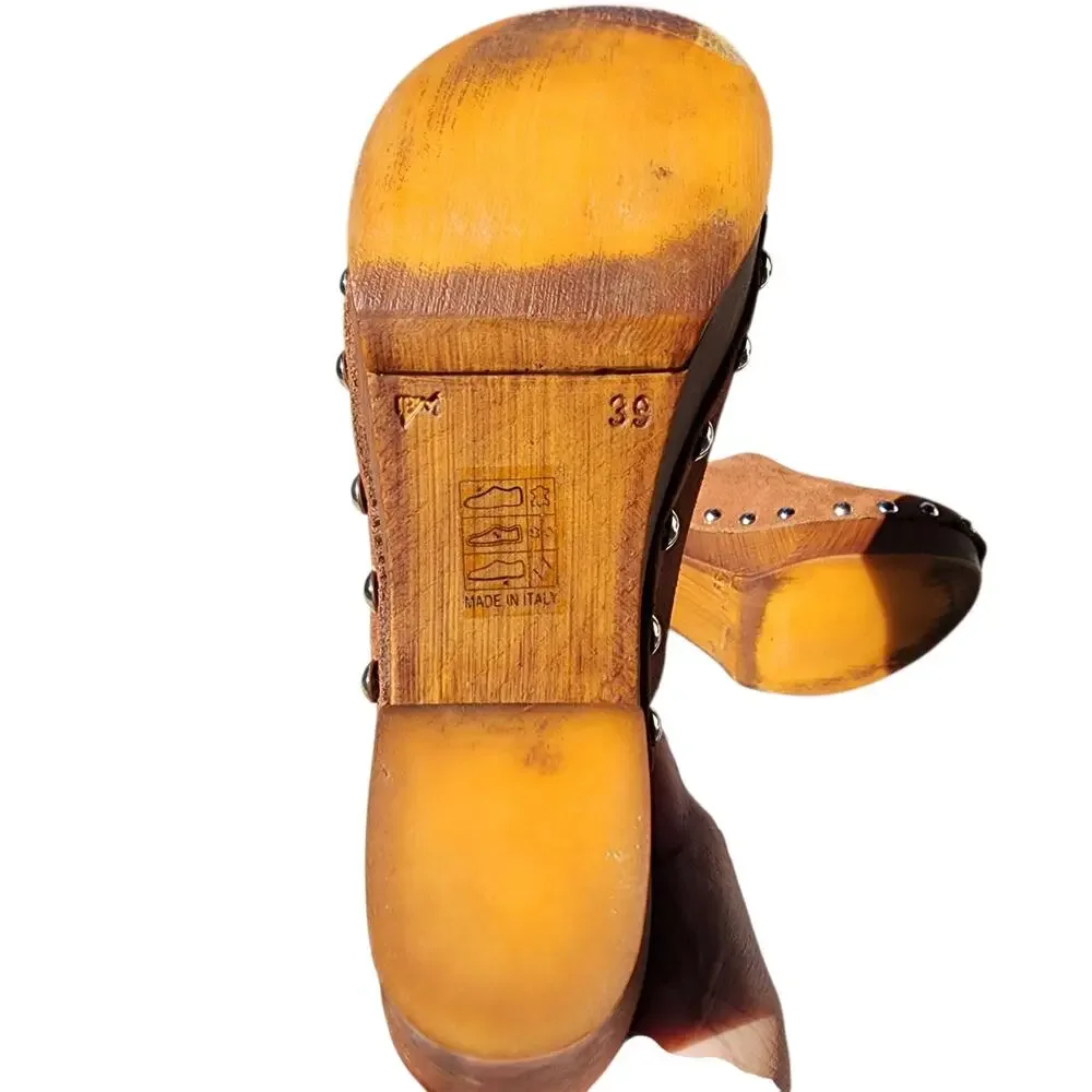 Etre Studded Suede Clog Platform Mules 39 - Picture 6 of 8
